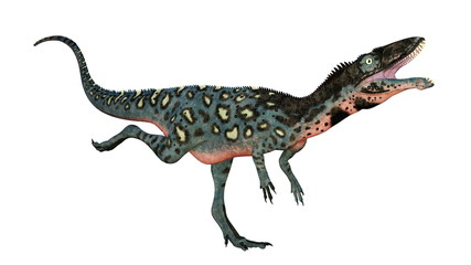 Masiakasaurus knopfleri dinosaur running isolated in white background - 3D render