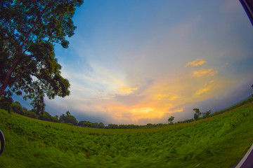 sunset in the mountains