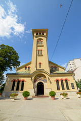 Fototapeta na wymiar Belgrade, Serbia August 04, 2019: Church of the Most Holy Theotokos (Crkva Pokrova Presvete Bogorodice: serbian) in Belgrade