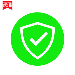 shield checklist icon Icon symbol Flat vector illustration for graphic and web design.