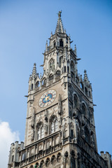 Fototapeta na wymiar Munich old city center Neues Rathaus Frauenkirche Germany Cathedrals 