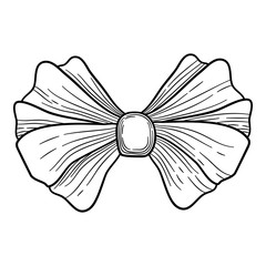 Vintage bow icon. Hand drawn illustration of vintage bow vector icon for web design