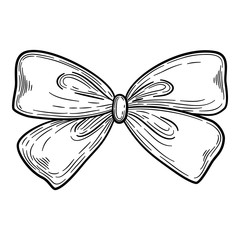 Fototapeta premium Festive home bow icon. Hand drawn illustration of festive home bow vector icon for web design