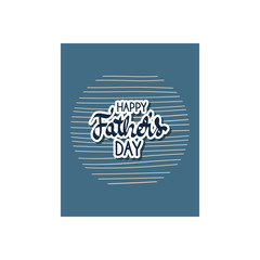 Happy fathers day card over blue and white background