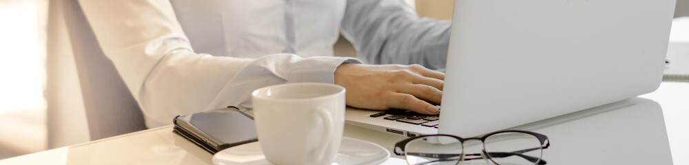 business woman working on laptop