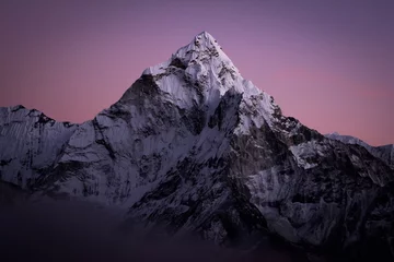 Crédence de cuisine en verre imprimé Ama Dablam Sunset in the Himalayas