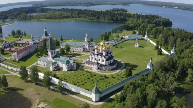 aerial view of Valday Iversky Russian Orthodox Monastery
