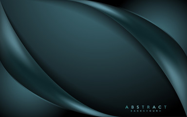 Dark navy green background with abstract modern shape cutting design.