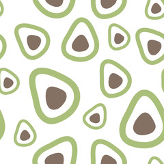 Avocado pattern hand drawn in green and light green colors