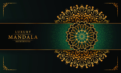 Fototapeta na wymiar Luxury mandala background with arabesque pattern arabic islamic east style for Wedding card, book cover. 