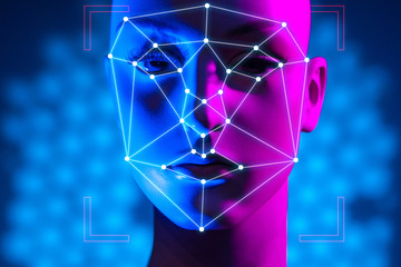 Identification of a person based on the face geometry. Biometric identification. Obtaining and using biometric information. Creating a three-dimensional model of a human face.