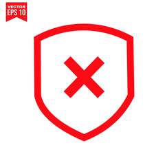 Obraz premium shield cross icon Icon symbol Flat vector illustration for graphic and web design.