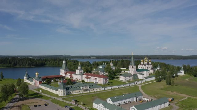 aerial view of Valday Iversky Russian Orthodox Monastery
