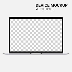 Realistic laptop mockup template isolated on white background.