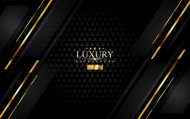 Modern black luxury background with golden lines element.