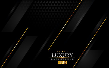 Modern black luxury background with golden lines element.