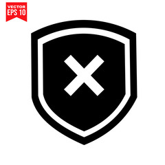 Obraz premium shield cross icon Icon symbol Flat vector illustration for graphic and web design.