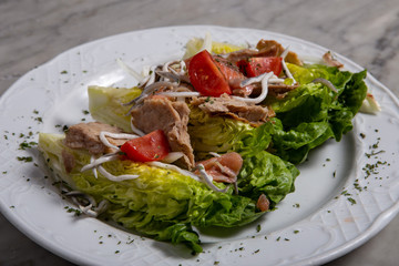 Tuna fish salad with lettuce
