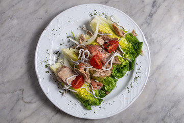 Tuna fish salad with lettuce