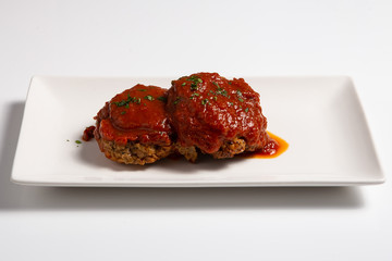 Salisbury steak closeup.