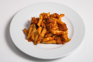 Macaroni with tomato sauce