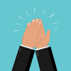 People applaud. Human hands clapping ovation. Vector illustration in flat style