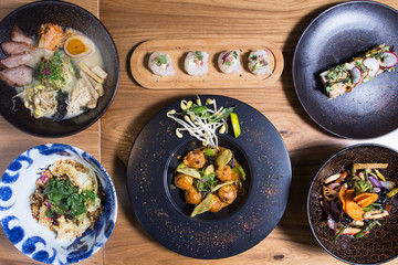 Set of japanese food