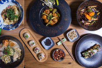 Set of japanese food