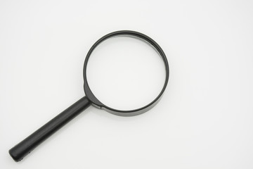 Magnifying glass, (magnifying glass with metal frame).