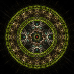 Abstract fractal circle graphic 