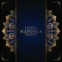 Luxury mandala background with arabesque pattern arabic islamic east style for Wedding card, book cover.	
