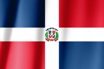 Flag of the Dominican Republic waving in the wind