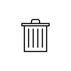 Trash Icon in outline style on white background