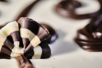 confectionery pattern on the macro cake