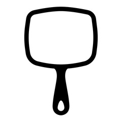 handheld square mirror in black and white © JSalasberry