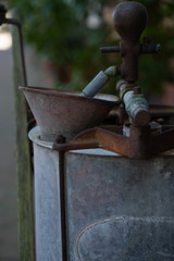 old rusty water pump