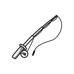 fishing rod icon, line style