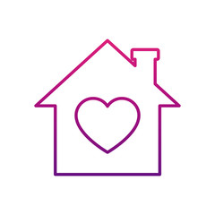 House with heart icon, gradient style
