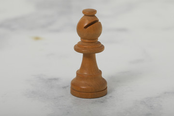chess wood bishop one piece for playing