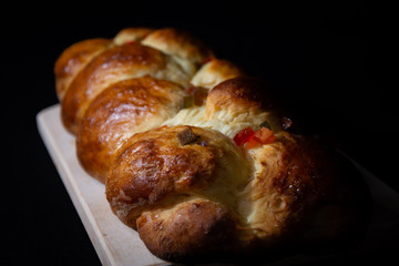 Fresh sweet bread braid for breakfast