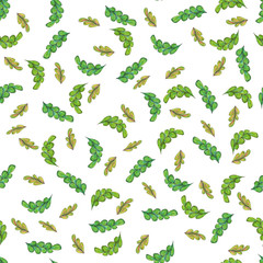 watercolor green complex leaves seamless pattern