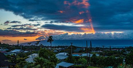 Sunset over West Maui Mountains