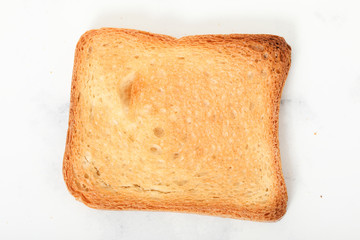 Toast biscuits over white background crunchy food