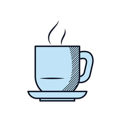 coffee mug icon, line and fill style