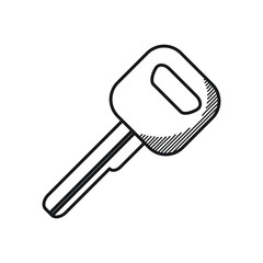Happy fathers day concept, car key icon, line style