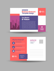 Fototapeta na wymiar Corporate Business Postcard Design | Save The Date Invitation Card | Direct Mail EDDM Design  