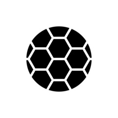 Football ball icon, Soccer ball symbol  in black flat shape design on white background