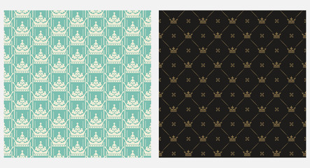 Royal seamless pattern. Samples for textiles, fabrics and interior design. Vector graphics.