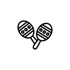 Maracas vector icon in outline style icon, isolated on white background