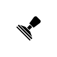 Rubber stamp icon black flat shape design isolated on white background